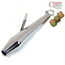 Short reversed cone silencer suits BSA rat bike