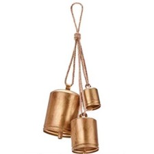 3pcs Vintage Christmas Cow Bell Rustic Giant Harmony Brass Bells for Decoration