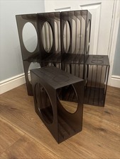 1x Vintage Cambrasound 1970s 12” LP Record Storage - Smoke Brown -Modular Design