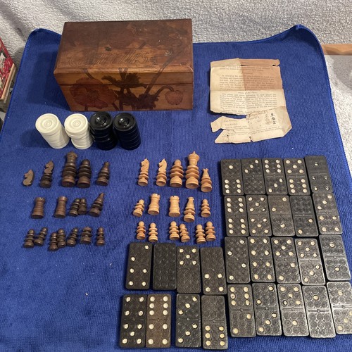 Vintage wooden chess drafts - wooden,