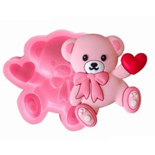 Love heart teddy bear Silicone Mould for Sugar Craft, Fondant,Resin,Cakes