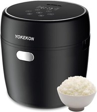 YOKEKON Rice Cooker Small 2L,Mini Cooker and Stainless Steel Rice Cooker for 2-4
