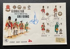 Military Cover. Gibraltar 1970 Regimental Uniforms Set FDC on Wessex cover.