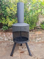 La Hacienda Chimenea Fire Pit Log Wood Burner Black Steel Heater