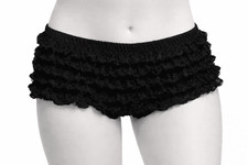 Ladies Black Frilly Ruffled