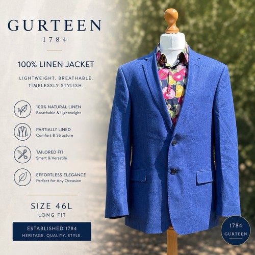 Gurteen viago blue 100 linen - gurteen,