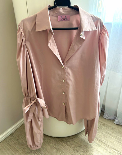 Zara pink cotton - zara, blouse