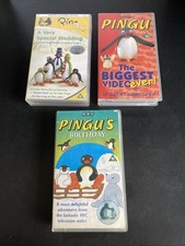 Pingu VHS Tape Bundle Special Wedding, Birthday, Biggest Video Ever Good Cond