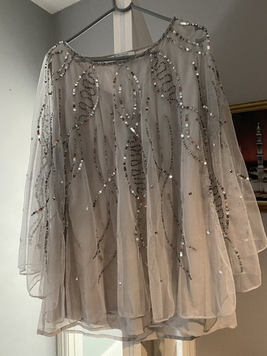 Ladies grey fancy net kaftan - fancy,