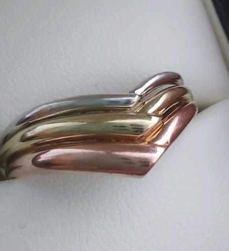9ct gold tricolour ring size - ring,