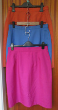 3 Pencil Skirts Size 16: Alexon Fuchsia Pink, Jacques Vert Blue, Eastex Orange