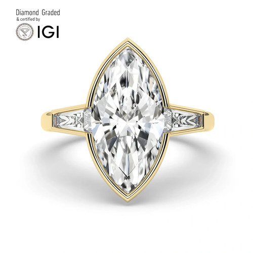 Marquise diamond trilogy ring - marquise,