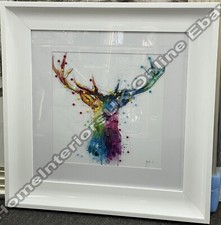 Stag face multi coloured wall