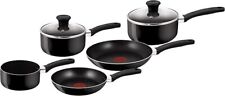 Tefal DELIGHT 5 Pcs Non-Stick Thermo Milkpan Saucepan Frypan Set, BLACK 5550-1-H