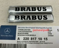 2Pcs Silver BRABUS Car Side Emblem Badge Sticker Fender Badges For Mercedes-Benz