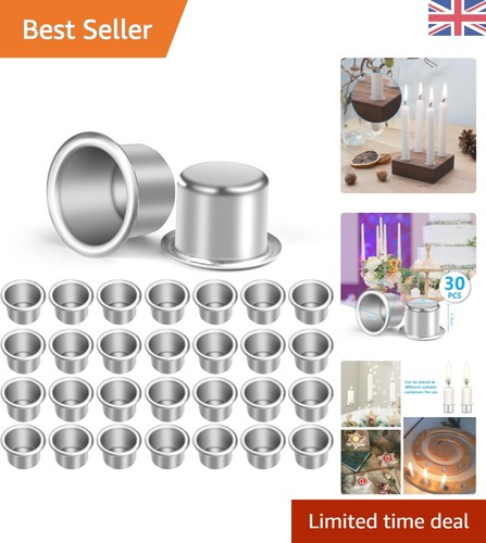 Silver aluminum candle holders - aluminum,