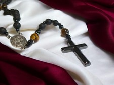 St Benedict Rosary Black Lava
