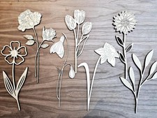 Wooden Flower Stems, Floral Gift For Nanny, Color-In Forever Flowers, Mother’s