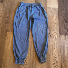 Sweaty Betty Chambray Jeggings Joggers UK S Blue Striped Yoga Pants Gym