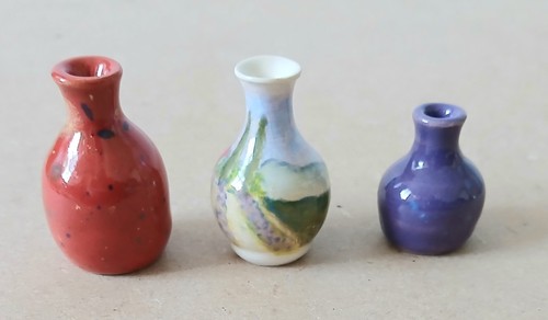 Miniature ceramic vases - ceramic, 3