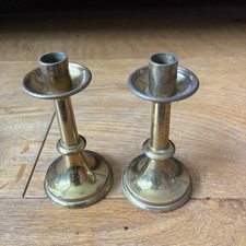 Trench Art Brass Candlesticks