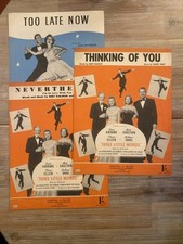 3 Music Sheets - Three Little Words & Wedding Bells - Fred Astaire 1950/51