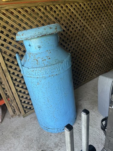 Vintage metal milk churn with - vintage,