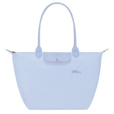Longchamp Le Pliage Green Canvas Large Tote Bag Sky Blue