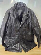 Ciro Citterio Leather Jacket Mens Large Size 22" Pit 31" Long. Black. Vintage. 