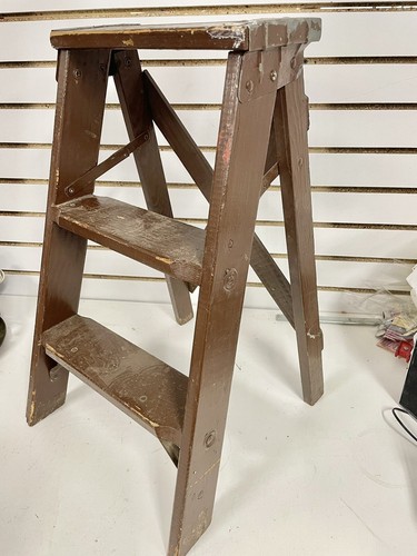 Vintage folding wooden step - wooden,