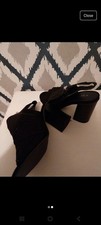 Black Peeped Toe Shoe Boot Ankle Strap And Zip NWT Size 5 Matalan