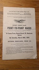 Vintage 1954 Banstead Surrey Point to Point Official Race Card