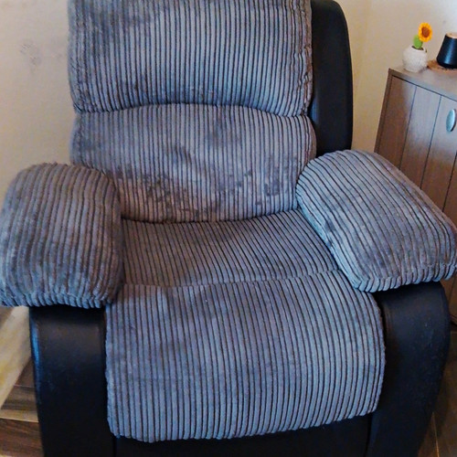 Grey black corduroy recliner - corduroy,