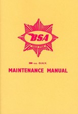 BSA Gold Star Maintenance Manual DBD34 500 Motorcycle book Reprinted Top Quality