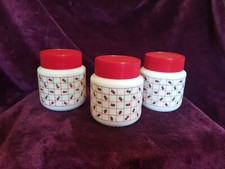3x Vintage Milk Glass Storage