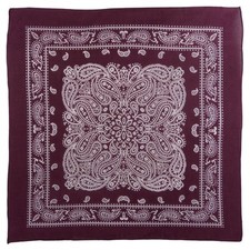 XL Montana Paisley Bandana Soft Lightweight Cotton Extra Large Burgundy