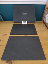 2 X Natural Slate Cheese Boards Placemat Display Plate 35x25cm