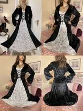 Vtg Sexy Halloween Cosplay Renaissance Goth Wench Steampunk Witch Corset Dress
