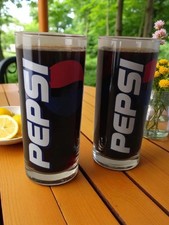 Original Pepsi Cola Merchandise Collectable Drinking Glasses x 2