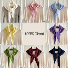 Women’s 100% Wool Knit Triangle Neck Scarf Soft Shawl Wrap Winter Warmer