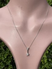 9ct Gold Diamond Cluster Pendant On Chain 2.1 Grams