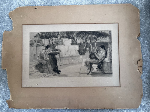 Antique engraving sappho - antique,