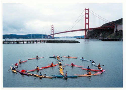 Kayak peace symbol golden - peace, gate