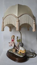 Aristocraft Lamp See-saw Play Vintage Dome Shade Tassel TableDesk Wood Signed CV