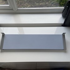 Upcycled IKEA wood Shelf With Metal Chrome Ends In Silver / Chalky  Blue