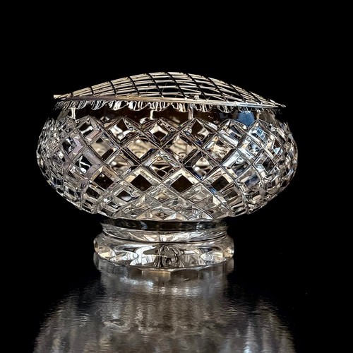 Large cut crystal rose bowl - rose,