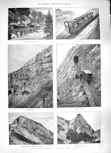 Original old antique print - old,