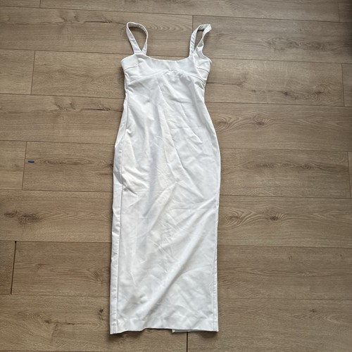 Zara white fitted midi - zara, dress