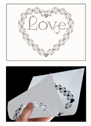 Heart stencil love - stencil,