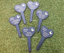 Graveside Memorial Remembrance Black Butterfly Heart Flora Stake Garden Cemetery